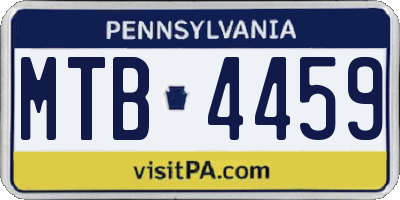 PA license plate MTB4459