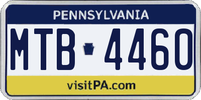PA license plate MTB4460