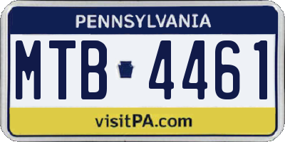 PA license plate MTB4461