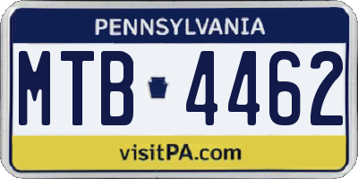 PA license plate MTB4462