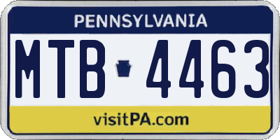 PA license plate MTB4463