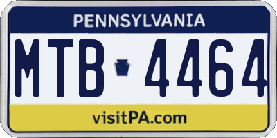 PA license plate MTB4464