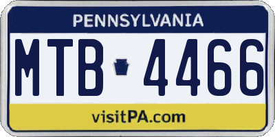 PA license plate MTB4466
