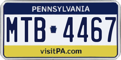PA license plate MTB4467