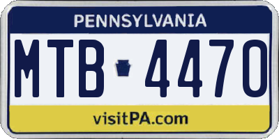PA license plate MTB4470