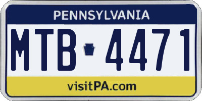 PA license plate MTB4471