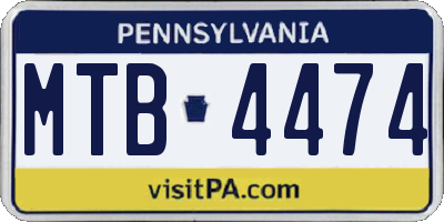 PA license plate MTB4474