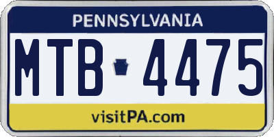PA license plate MTB4475