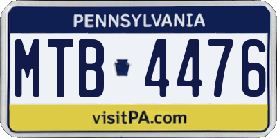 PA license plate MTB4476