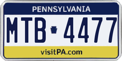PA license plate MTB4477