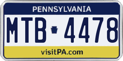 PA license plate MTB4478