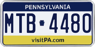 PA license plate MTB4480