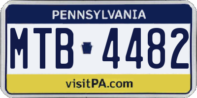 PA license plate MTB4482