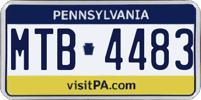 PA license plate MTB4483