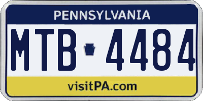 PA license plate MTB4484