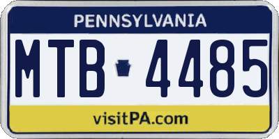 PA license plate MTB4485