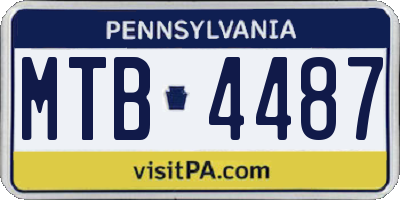 PA license plate MTB4487