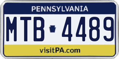 PA license plate MTB4489