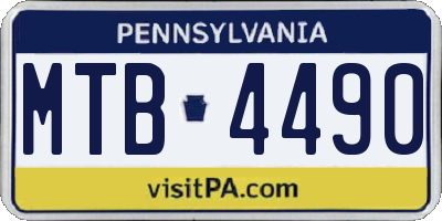 PA license plate MTB4490