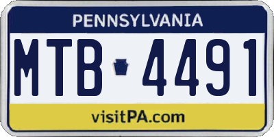 PA license plate MTB4491