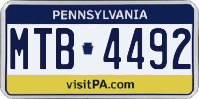 PA license plate MTB4492