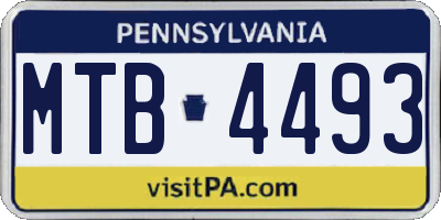 PA license plate MTB4493
