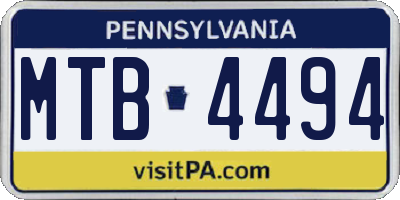 PA license plate MTB4494