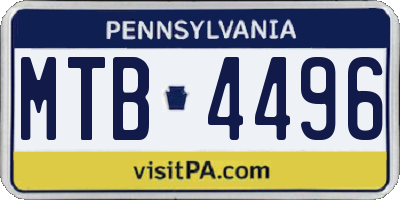 PA license plate MTB4496