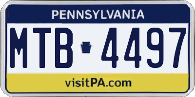 PA license plate MTB4497