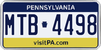 PA license plate MTB4498
