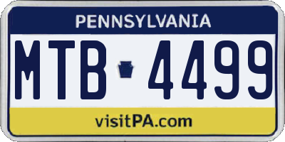 PA license plate MTB4499