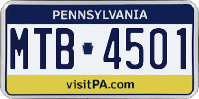 PA license plate MTB4501