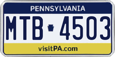 PA license plate MTB4503