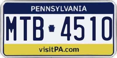 PA license plate MTB4510