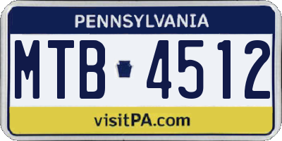 PA license plate MTB4512