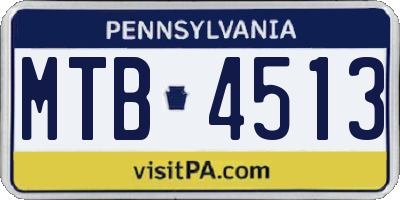 PA license plate MTB4513
