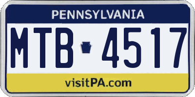 PA license plate MTB4517