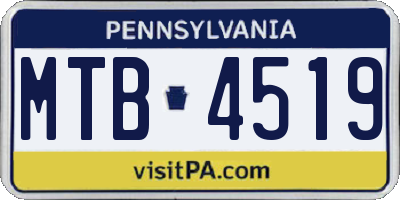 PA license plate MTB4519