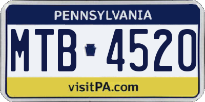 PA license plate MTB4520