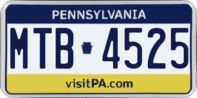 PA license plate MTB4525