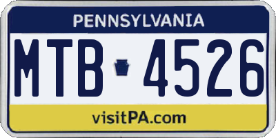 PA license plate MTB4526