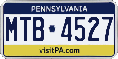 PA license plate MTB4527