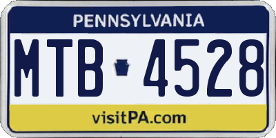 PA license plate MTB4528