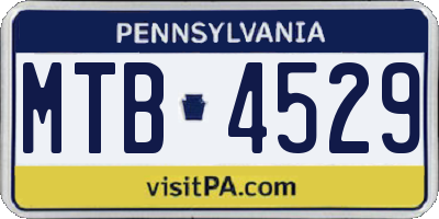 PA license plate MTB4529