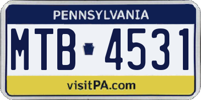 PA license plate MTB4531