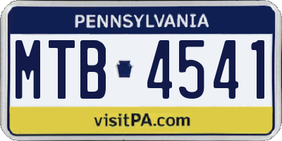 PA license plate MTB4541