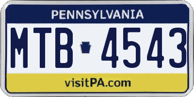 PA license plate MTB4543