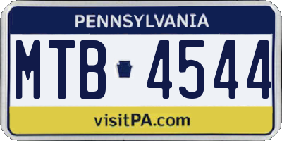PA license plate MTB4544