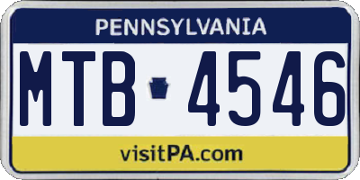 PA license plate MTB4546
