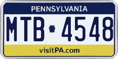 PA license plate MTB4548